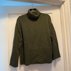 Forrest Green Split Hem Turtleneck Sweater